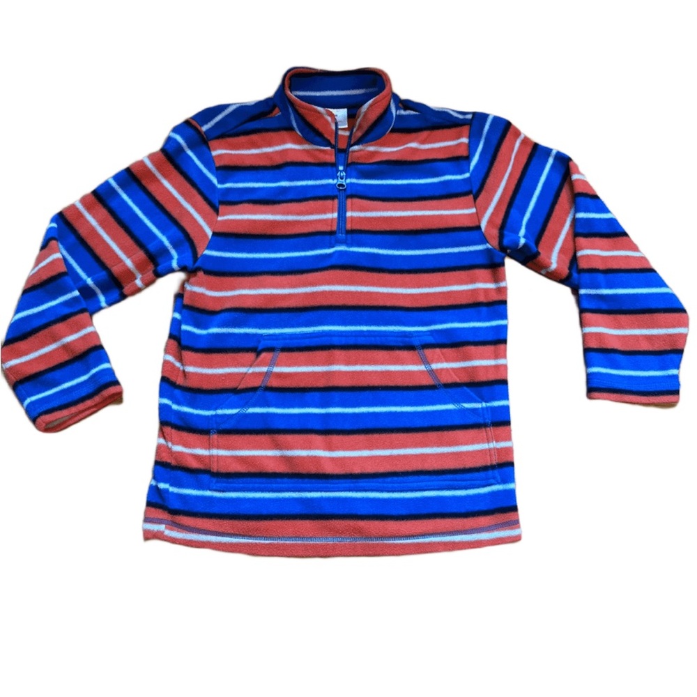 Hanna Andersson Striped Fleece Half Zip Pullover size 6-7